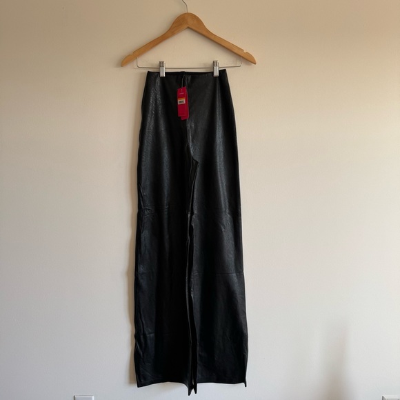 Commando | Women's Black Faux Leather High-Waisted Wide Leg Pants ~ NWT Small - Picture 8 of 11